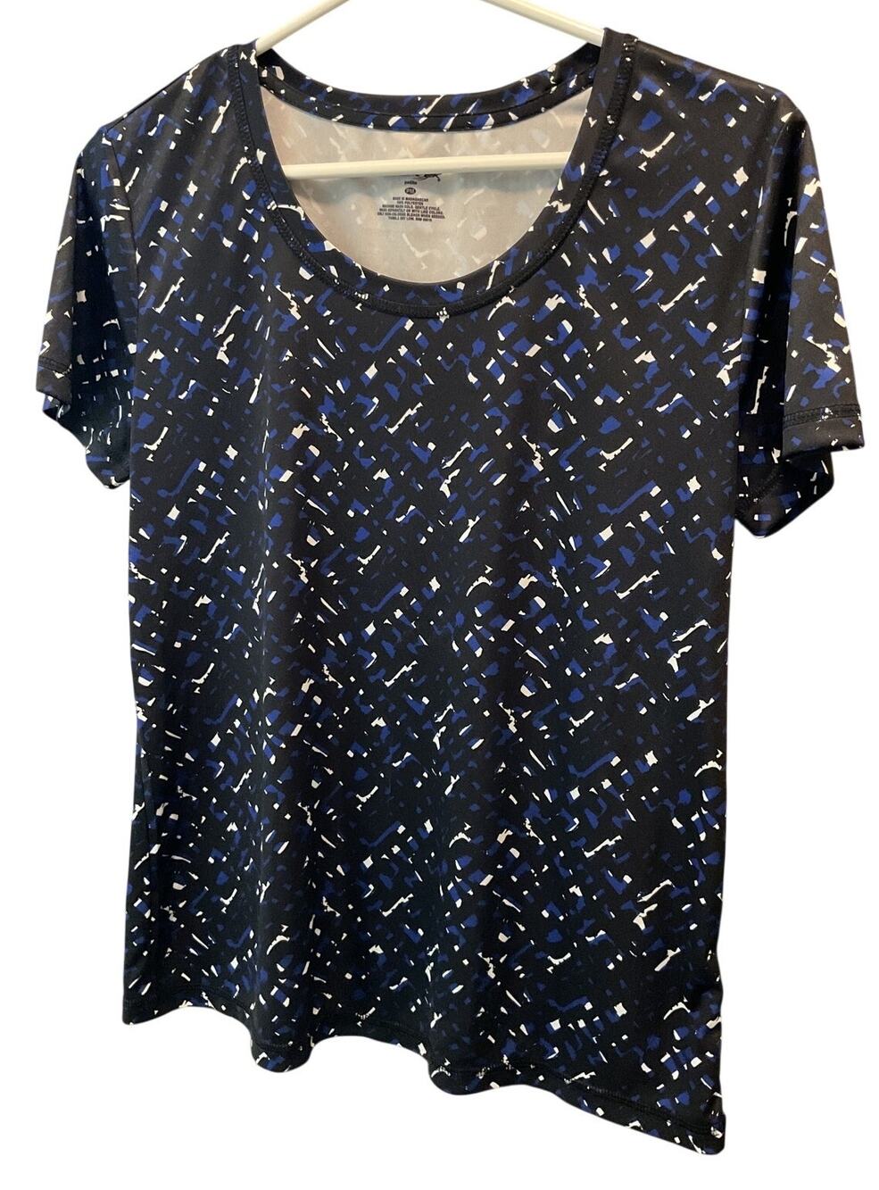 NEW Exertek Womens Petite Medium Athletic Top Blue, Blk, White